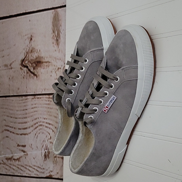 Superga 275 Suede Sherpa Lined Sneakers 